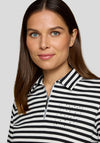 Rabe Striped Polo Top, Black and White