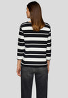 Rabe Ribbed Striped Embellished Top, Black and White