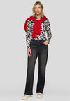 Rabe Geometric Print Zipped Top, Black Multi