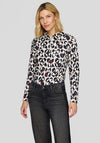 Rabe Geometric Print Zipped Top, Black Multi