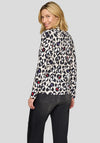 Rabe Geometric Print Zipped Top, Black Multi