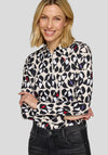 Rabe Geometric Print Zipped Top, Black Multi