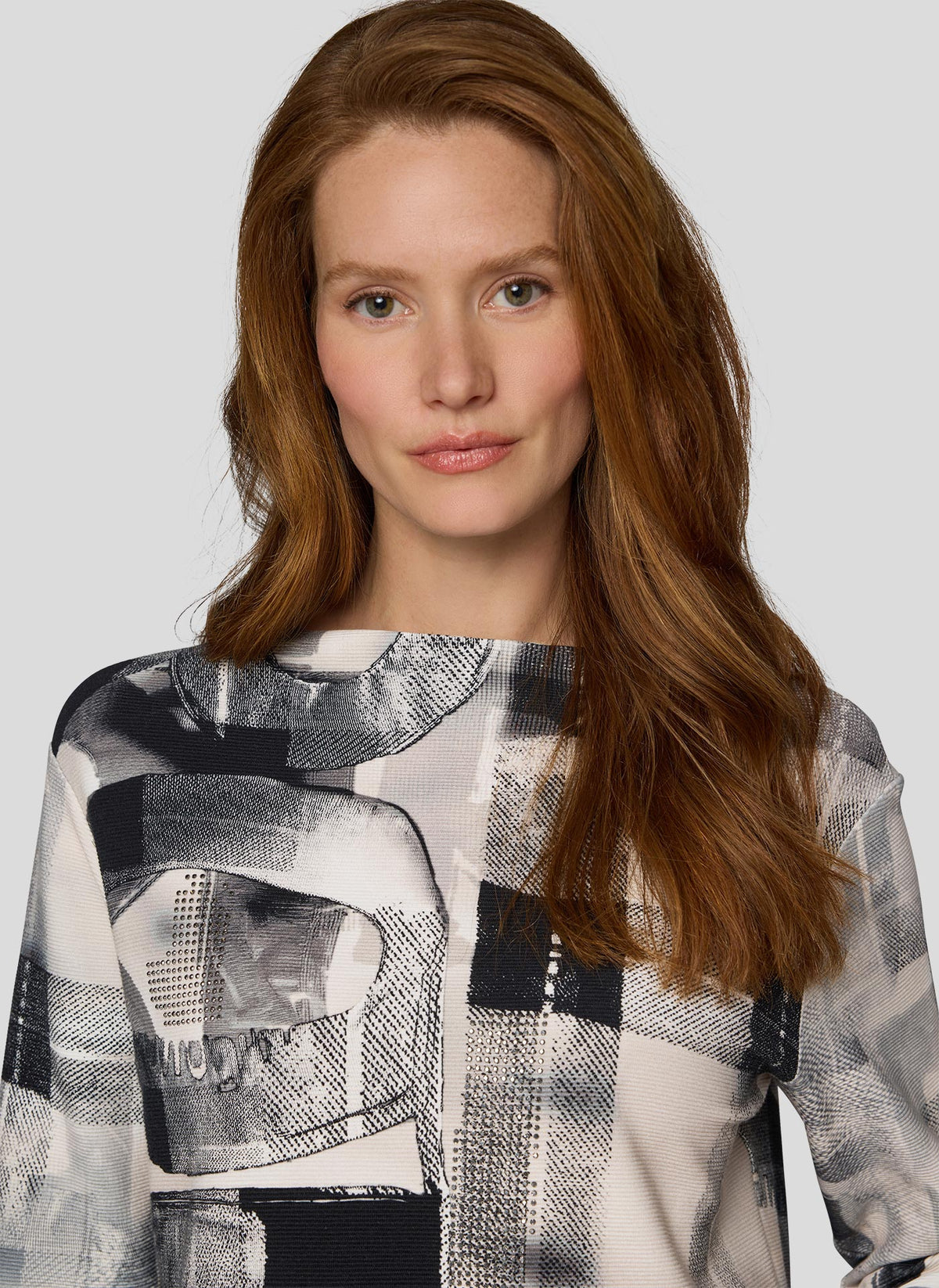 Rabe Graffiti Print Top, Grey