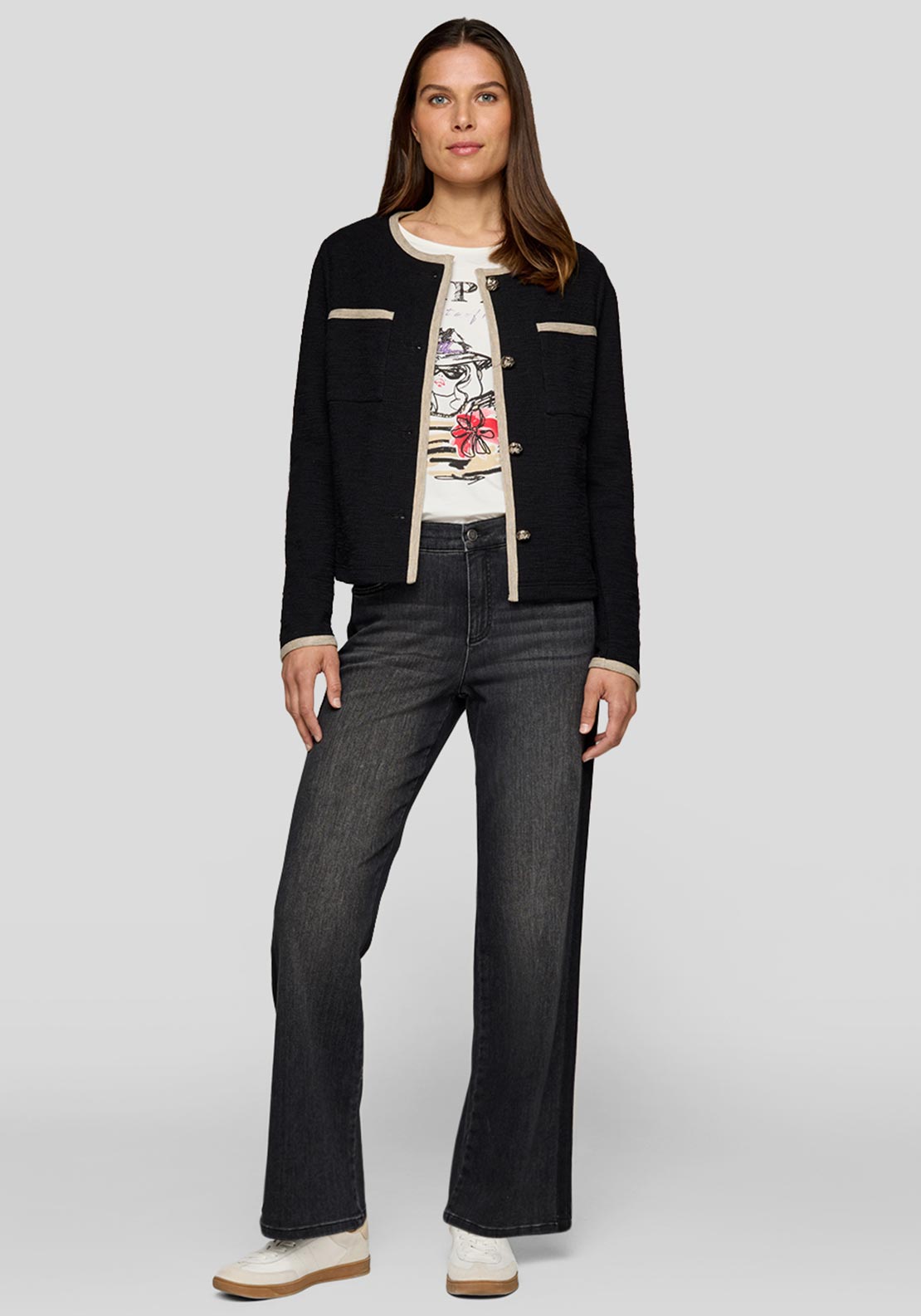 Rabe Button Front Knit Cardigan, Black