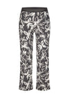 Rabe Floral Cropped Kick Flare Trousers, Black and White