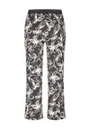 Rabe Floral Cropped Kick Flare Trousers, Black and White