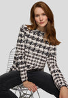 Rabe Houndstooth Long Sleeve Top, Grey