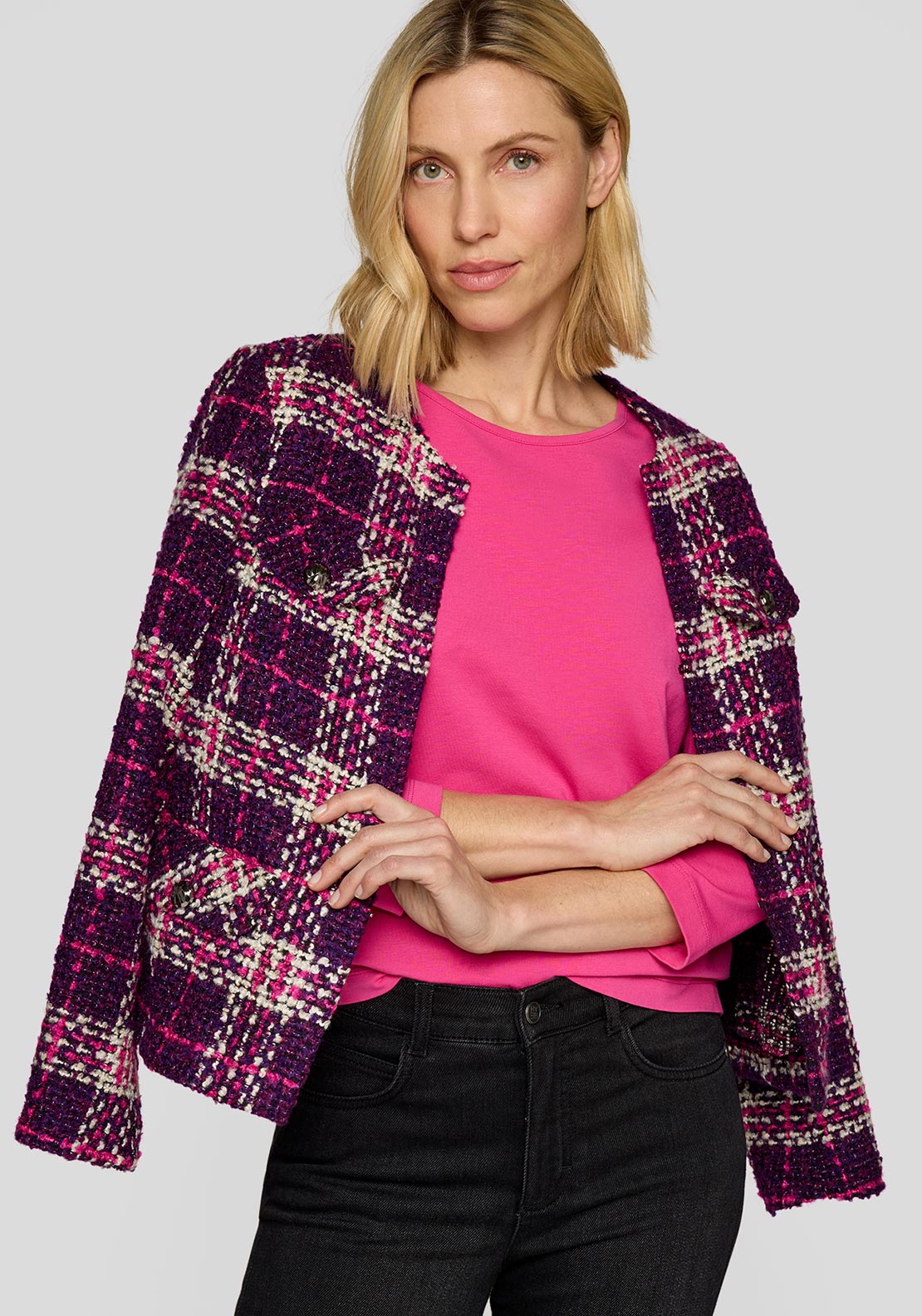 Rabe Three Quarter Length Sleeve Top, Pink