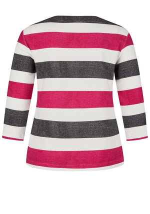 Rabe Embellished Striped Top, Multi Coloured