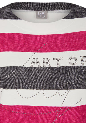Rabe Embellished Striped Top, Multi Coloured