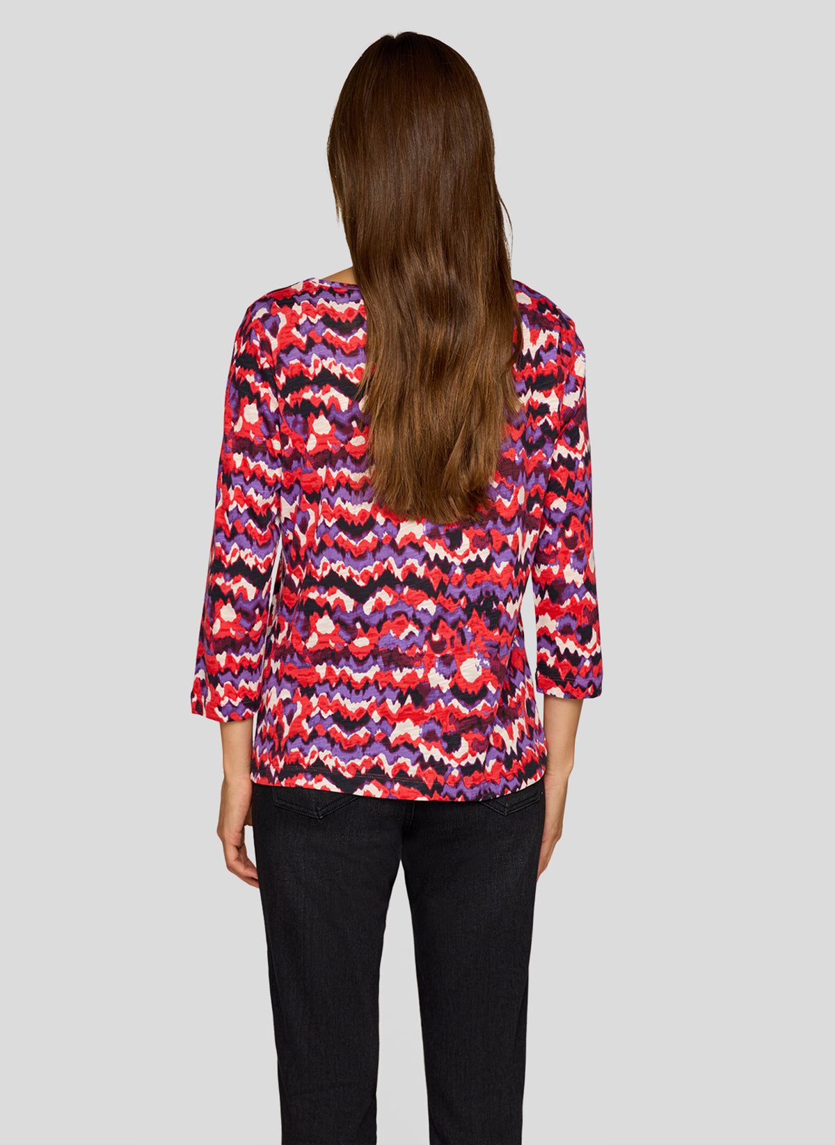 RABE Colourful Long Sleeve T-Shirt, Red Multi