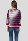 Rabe Striped Ribbed Long Sleeve Jumper, Pink