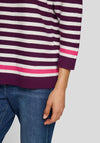 Rabe Striped Ribbed Long Sleeve Jumper, Pink