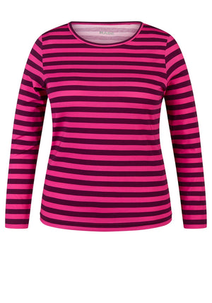 Rabe Striped Print Top, Pink and Wine