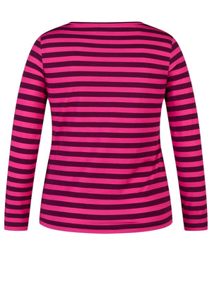Rabe Striped Print Top, Pink and Wine