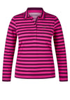 Rabe Striped Polo Top, Pink and Wine