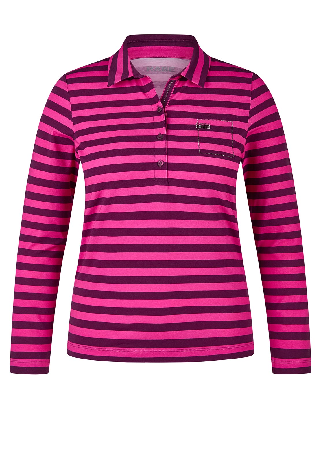 Rabe Striped Polo Top, Pink and Wine
