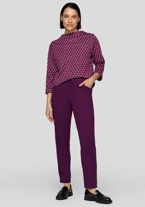 Rabe Zipped Slim Leg Trousers, Purple