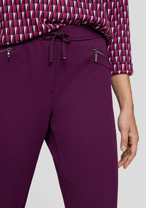 Rabe Zipped Slim Leg Trousers, Purple