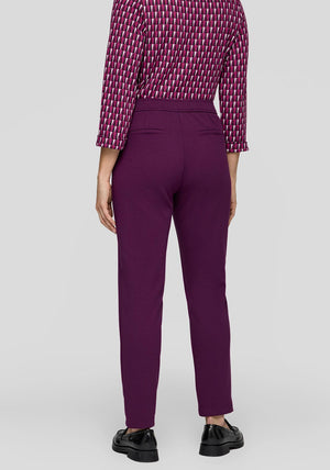 Rabe Zipped Slim Leg Trousers, Purple