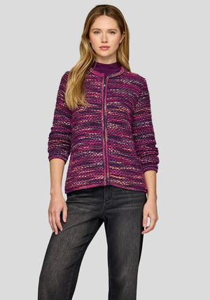 Rabe Gradient Knit Zipped Cardigan, Purple