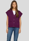 Rabe Knit Buttoned Waistcoat, Wine