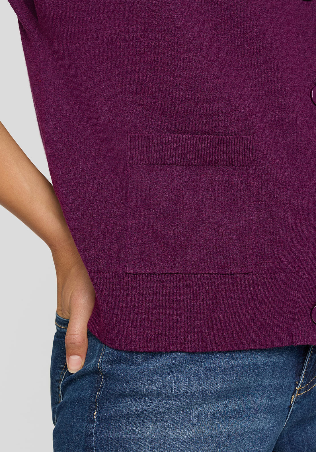 Rabe Knit Buttoned Waistcoat, Wine