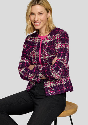 Rabe Boucle Check Jacket, Purple Multi