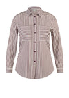 Rabe Striped Print Shirt, Wine and White