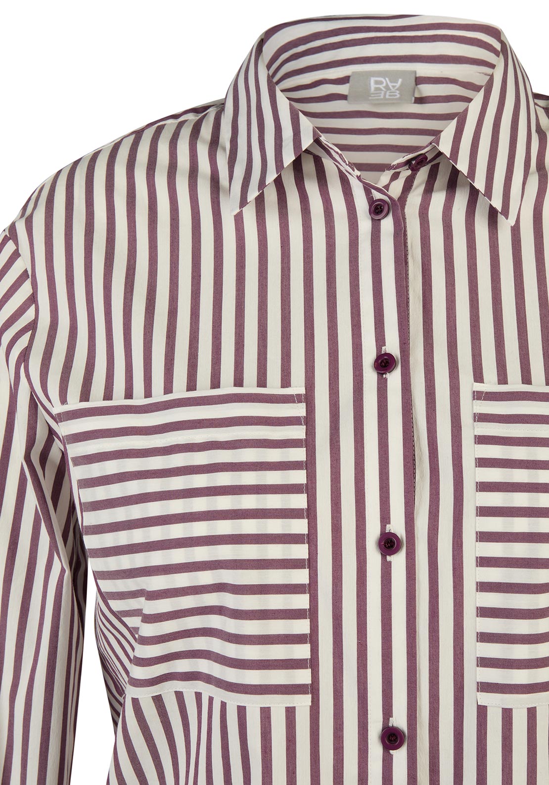Rabe Striped Print Shirt, Wine and White