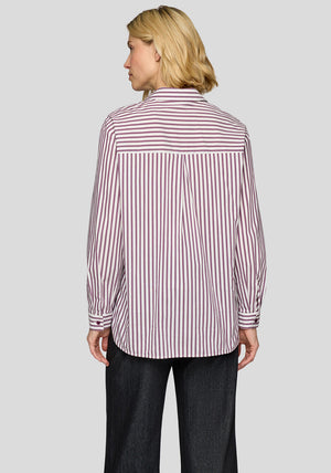 Rabe Striped Print Shirt, Wine and White