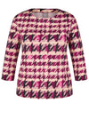Rabe Houndstooth Print Top, Purple Multi