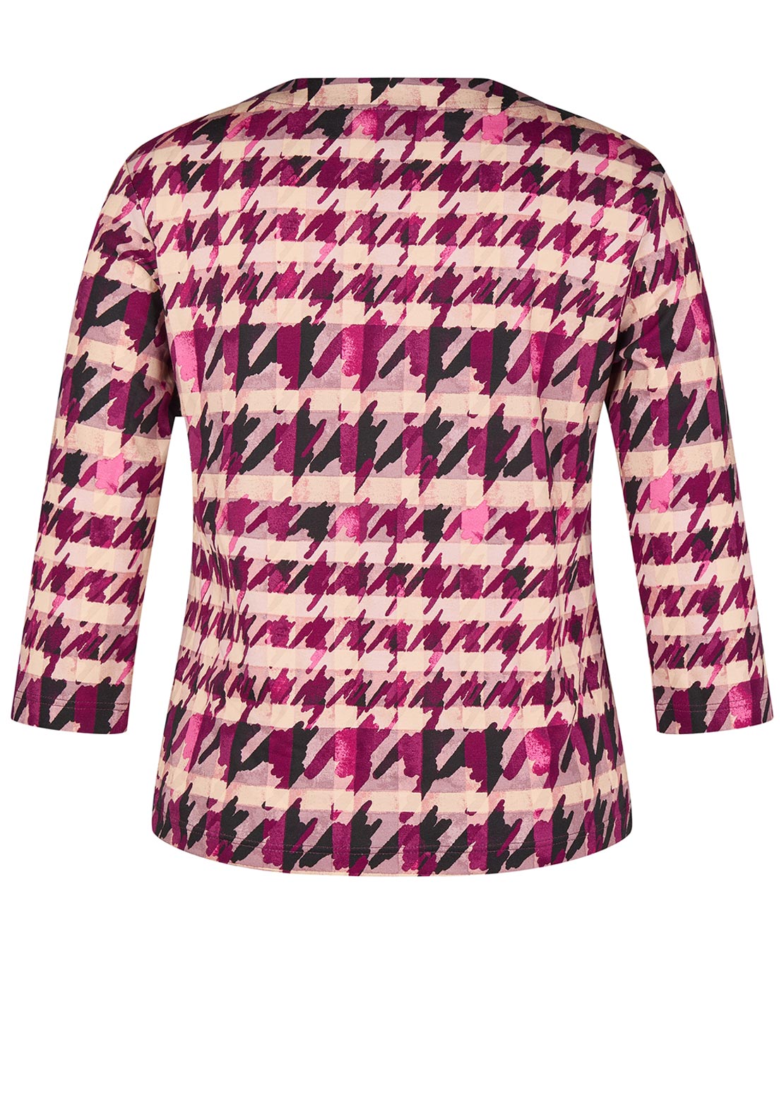 Rabe Houndstooth Print Top, Purple Multi