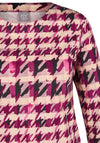 Rabe Houndstooth Print Top, Purple Multi