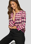 Rabe Houndstooth Print Top, Purple Multi