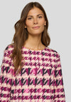 Rabe Houndstooth Print Top, Purple Multi