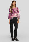 Rabe Houndstooth Print Top, Purple Multi