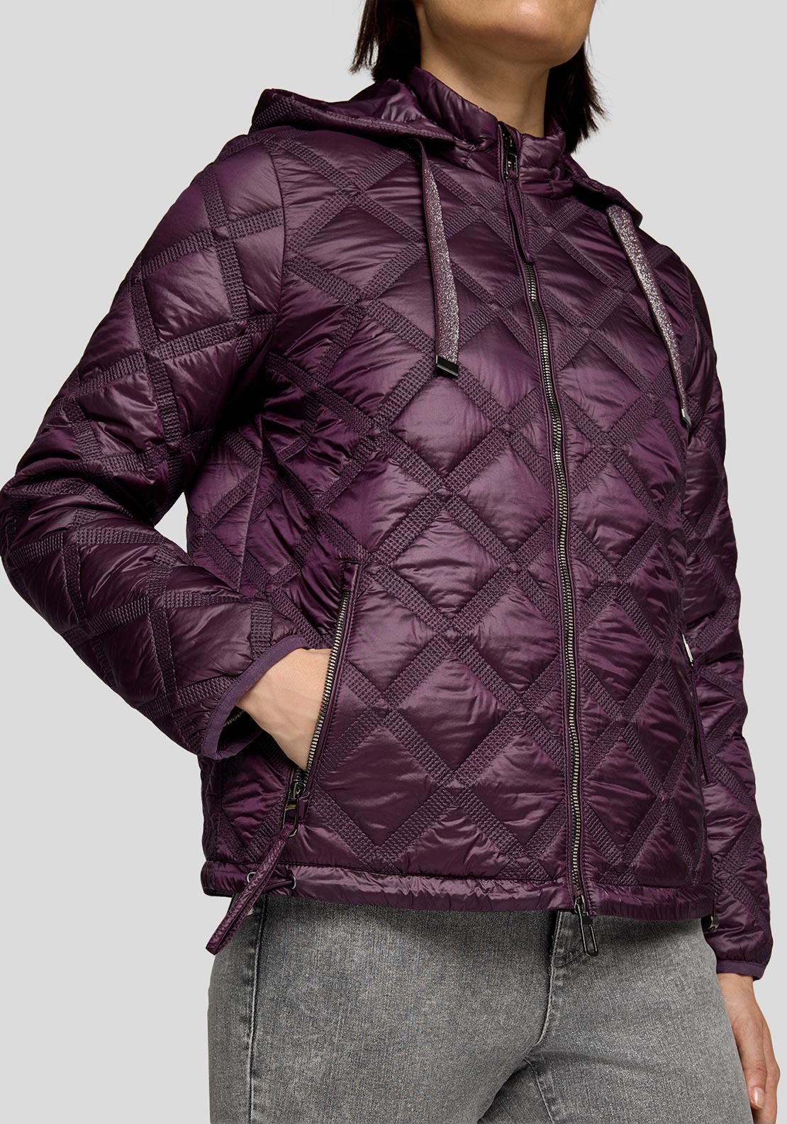 Rabe Quilted Puffer Jacket, Purple