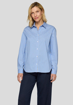 Rabe Striped Buttoned Shirt, Blue