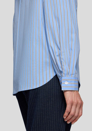 Rabe Striped Buttoned Shirt, Blue