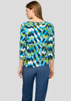 Rabe Geometric Cropped Sleeve Basic Top, Blue