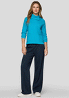 Rabe Zip Roll Neck Knit Jumper, Blue