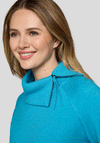 Rabe Zip Roll Neck Knit Jumper, Blue