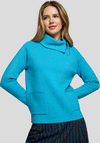Rabe Zip Roll Neck Knit Jumper, Blue