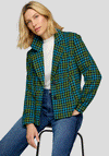 Rabe Houndstooth Blazer Jacket, Green & Blue