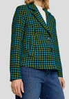 Rabe Houndstooth Blazer Jacket, Green & Blue