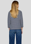 Rabe Striped Round Neck Top, Navy and White
