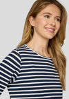 Rabe Striped Round Neck Top, Navy and White
