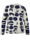 Rabe Polka Dot Print Top with Collar, Navy and Beige