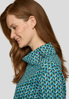 Rabe Geometric Collar Detail Sweater, Blue